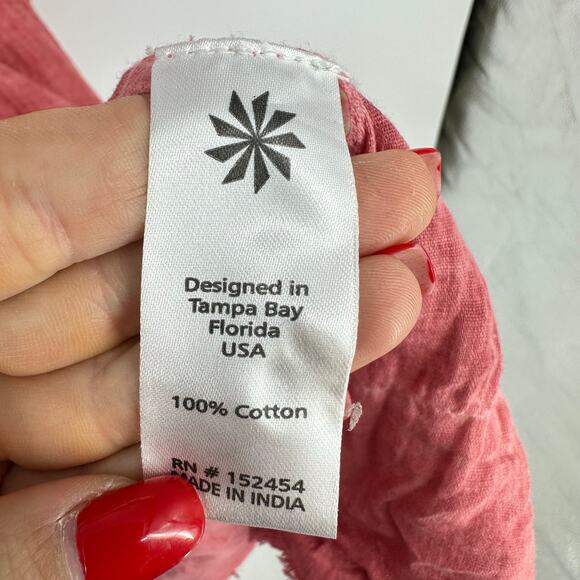 Anthropologie Kyla Seo Josephina Embroidered Dress Coverup Boho Beach Coral - Picture 4 of 11